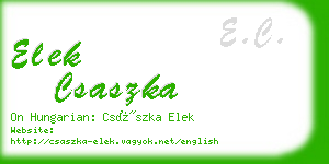 elek csaszka business card